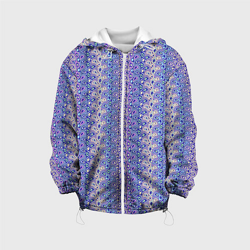 Детская куртка Сиреневый с узором паттерн / 3D-Белый – фото 1