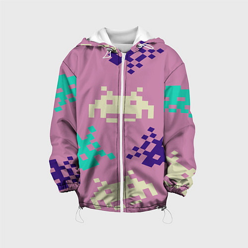 Детская куртка Пиксели фильтр / 3D-Белый – фото 1