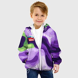 Куртка с капюшоном детская Фиолетовый камуфляж Россия, цвет: 3D-белый — фото 2