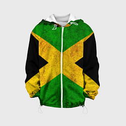 Куртка с капюшоном детская Jamaica flag, цвет: 3D-белый