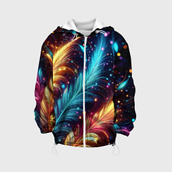 Детская куртка Неоновые разноцветные перья