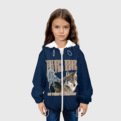 Куртка с капюшоном детская Волки в ночи, цвет: 3D-белый — фото 2