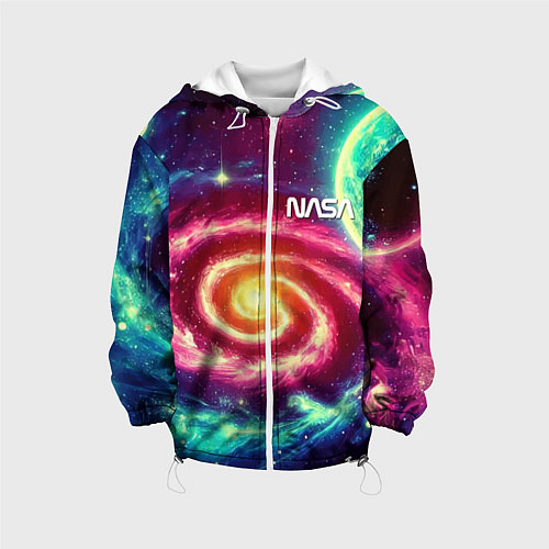 Детская куртка Spiral galaxy - neon glow / 3D-Белый – фото 1