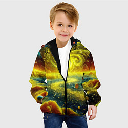 Куртка с капюшоном детская Neon galaxy - ai art fantasy, цвет: 3D-черный — фото 2
