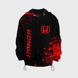 Куртка с капюшоном детская Honda - red gradient вертикально, цвет: 3D-черный