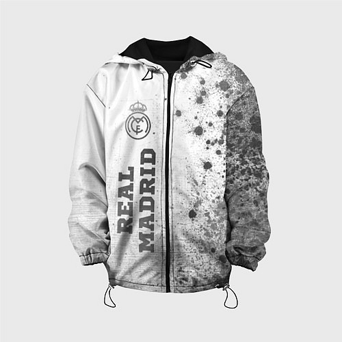Детская куртка Real Madrid - white gradient по-вертикали / 3D-Черный – фото 1