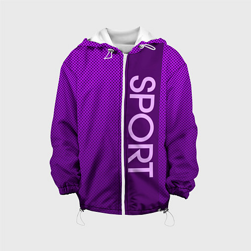 Детская куртка Sport крупными фиолетовый с полосой / 3D-Белый – фото 1
