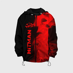 Куртка с капюшоном детская Hitman - red gradient по-вертикали, цвет: 3D-черный