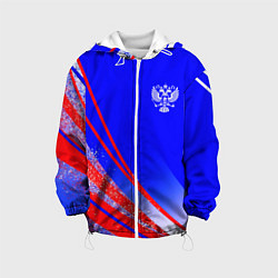 Детская куртка Герб России на фоне цветов флага государства