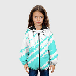 Куртка с капюшоном детская The color is light blue and white, цвет: 3D-черный — фото 2