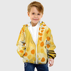Куртка с капюшоном детская Солнечные пятна жирафа, цвет: 3D-белый — фото 2