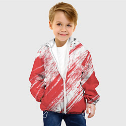 Куртка с капюшоном детская The color is white and red, цвет: 3D-белый — фото 2