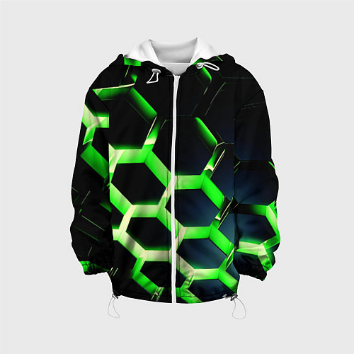 Детская куртка Neon Honeycombs / 3D-Белый – фото 1