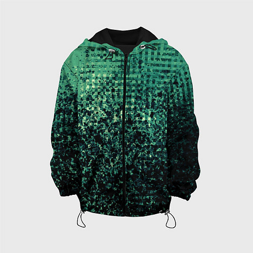 Детская куртка Чёрно-зелёный абстракция с пятнами / 3D-Черный – фото 1