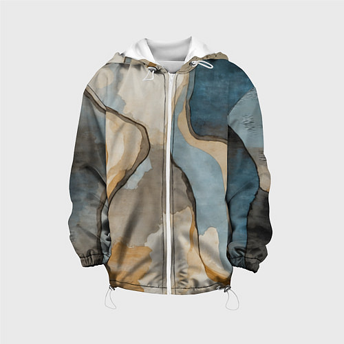 Детская куртка Абстракция с песком и водой / 3D-Белый – фото 1