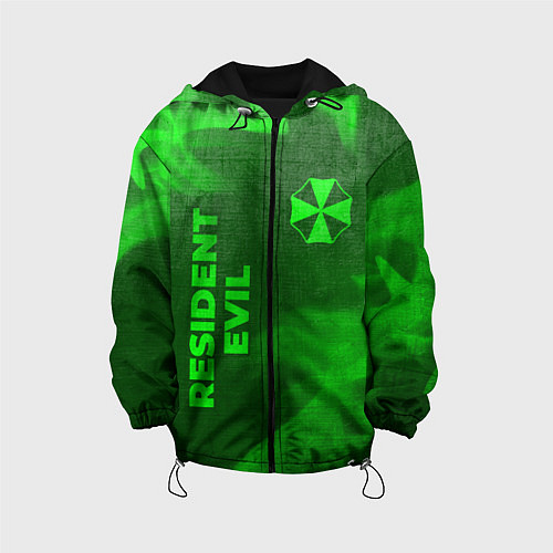 Детская куртка Resident Evil - green gradient вертикально / 3D-Черный – фото 1
