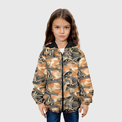 Куртка с капюшоном детская Абстракция - закрученный узор, цвет: 3D-черный — фото 2
