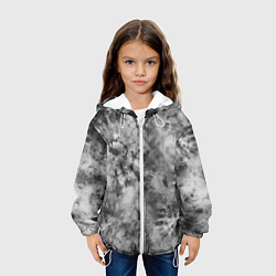 Куртка с капюшоном детская Серый тай дай - абстракция, цвет: 3D-белый — фото 2