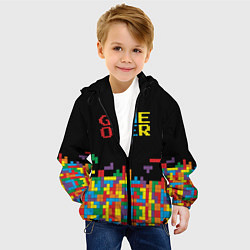 Куртка с капюшоном детская Game over, цвет: 3D-черный — фото 2
