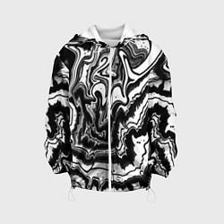 Детская куртка Закрученные волны - чб абстракция