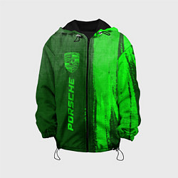 Куртка с капюшоном детская Porsche - green gradient по-вертикали, цвет: 3D-черный