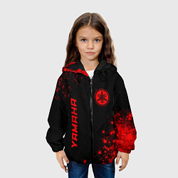 Куртка с капюшоном детская Yamaha - red gradient вертикально, цвет: 3D-черный — фото 2