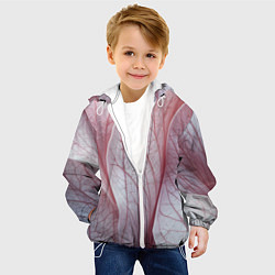 Куртка с капюшоном детская Розовые листья, цвет: 3D-белый — фото 2