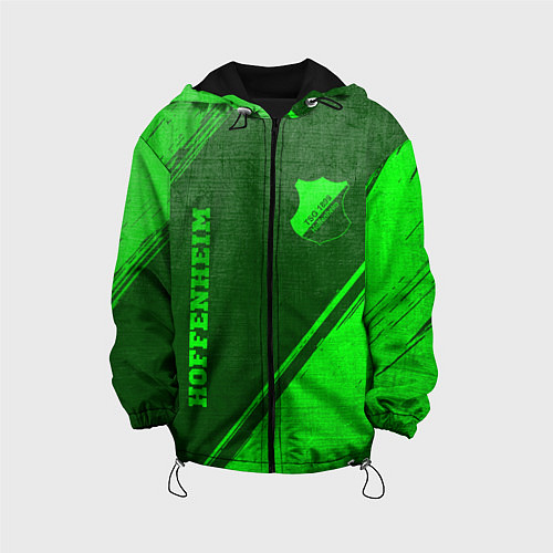 Детская куртка Hoffenheim - green gradient вертикально / 3D-Черный – фото 1