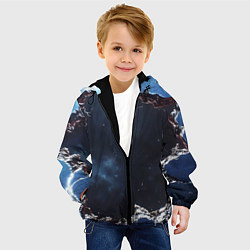 Куртка с капюшоном детская Объемная дыра в стене текстура, цвет: 3D-черный — фото 2