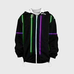 Куртка с капюшоном детская Neon stripes, цвет: 3D-белый