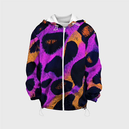 Детская куртка Неоновый леопардовый узор / 3D-Белый – фото 1