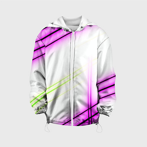 Детская куртка Green white pink line / 3D-Белый – фото 1