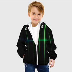 Куртка с капюшоном детская The line is green black, цвет: 3D-белый — фото 2