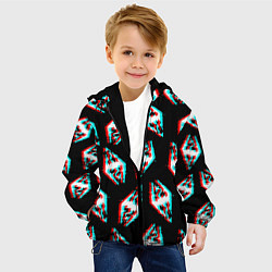 Куртка с капюшоном детская Skyrim glitch logo patten, цвет: 3D-черный — фото 2