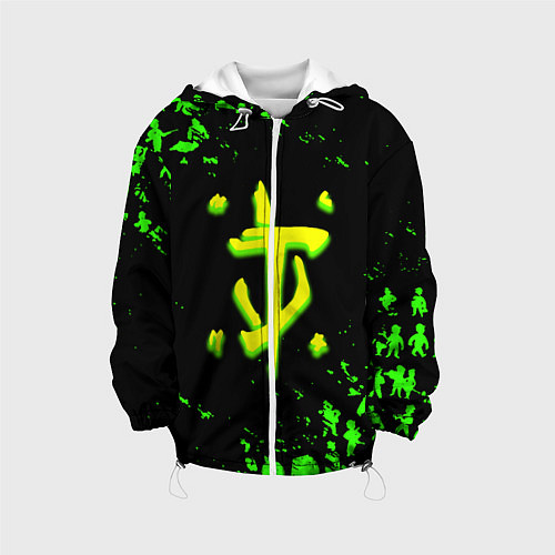 Детская куртка Doom x fallout кислотное лого / 3D-Белый – фото 1