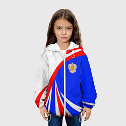 Куртка с капюшоном детская Герб России - цвета флага, цвет: 3D-белый — фото 2