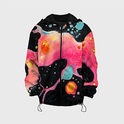 Детская куртка Розовая текстура в черном