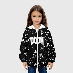 Куртка с капюшоном детская Doom белые краски всплеск, цвет: 3D-белый — фото 2