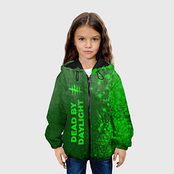 Куртка с капюшоном детская Dead by Daylight - green gradient по-вертикали, цвет: 3D-черный — фото 2