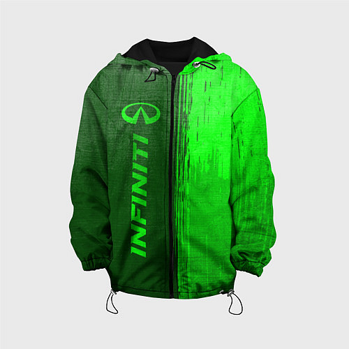 Детская куртка Infiniti - green gradient по-вертикали / 3D-Черный – фото 1