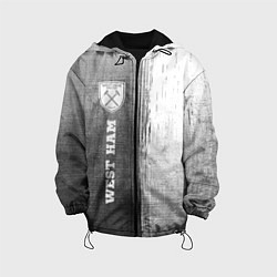 Куртка с капюшоном детская West Ham - grey gradient по-вертикали, цвет: 3D-черный