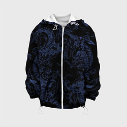 Детская куртка Синий дракон на черном