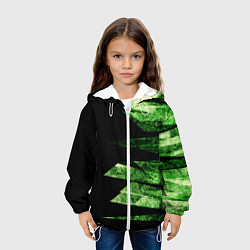 Куртка с капюшоном детская Color green black, цвет: 3D-белый — фото 2