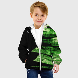 Куртка с капюшоном детская Color green black, цвет: 3D-белый — фото 2
