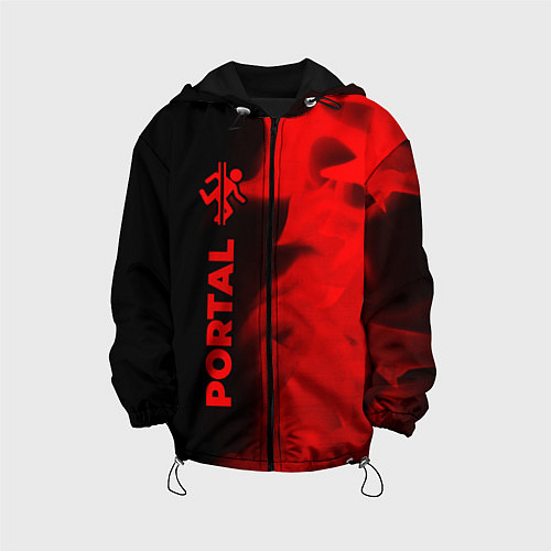 Детская куртка Portal - red gradient по-вертикали / 3D-Черный – фото 1