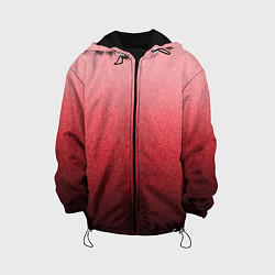 Куртка с капюшоном детская Мягкий градиент красно-розовый текстура крошка, цвет: 3D-черный