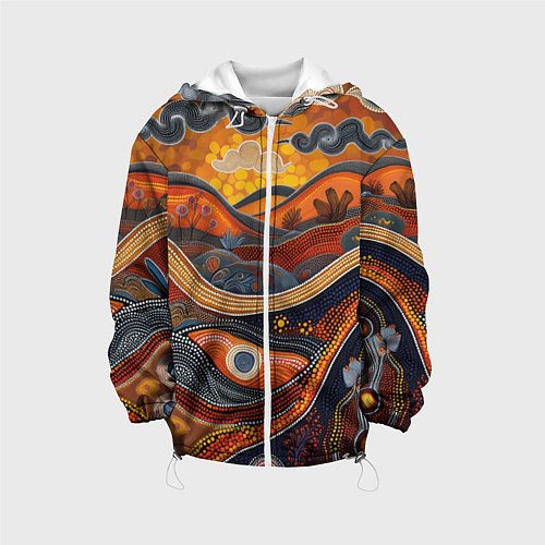 Детская куртка Горы и холмы в виде узоров / 3D-Белый – фото 1