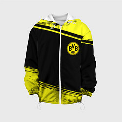 Куртка с капюшоном детская Borussia жёлтые полосы, цвет: 3D-белый