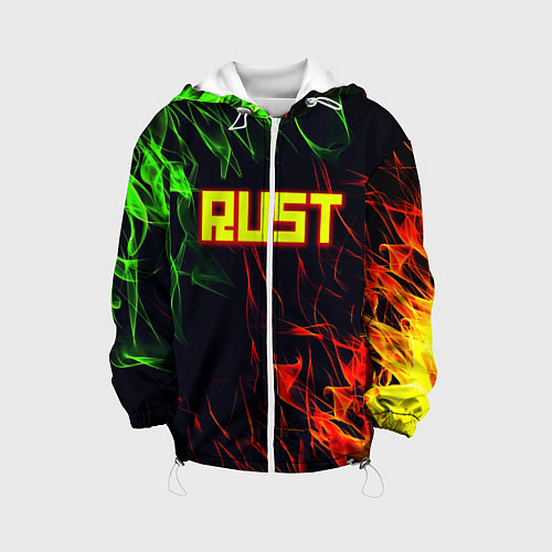 Детская куртка RUST огненная текстура / 3D-Белый – фото 1