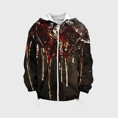 Детская куртка Стекающий мед - текстура / 3D-Белый – фото 1